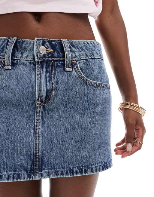 【DIESEL】5-Pocket Vintage Washing Denim Mini Skirt Hollister low rise five pocket denim mini skort in vintage