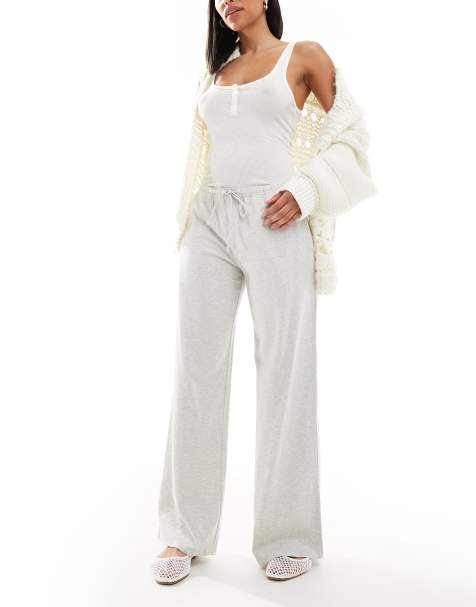 Hollister low rise knit baggy casual pants in grey - view 1