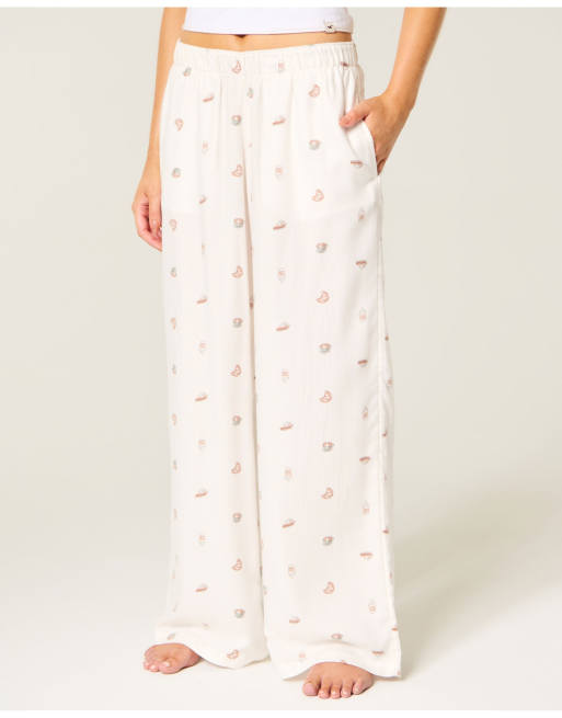 Hollister Low-rise logo waist flannel pants in white pattern, 2 of 4