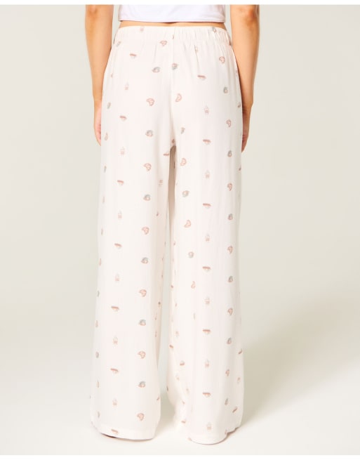Hollister Low-rise logo waist flannel pants in white pattern, 3 of 4
