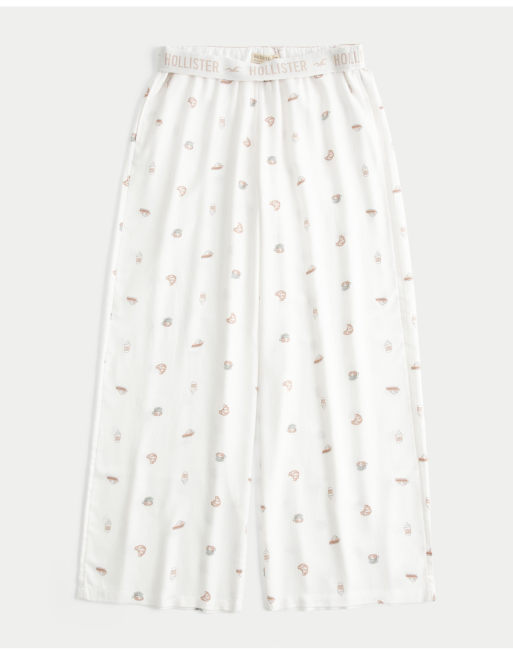Hollister Low-rise logo waist flannel pants in white pattern, 4 of 4