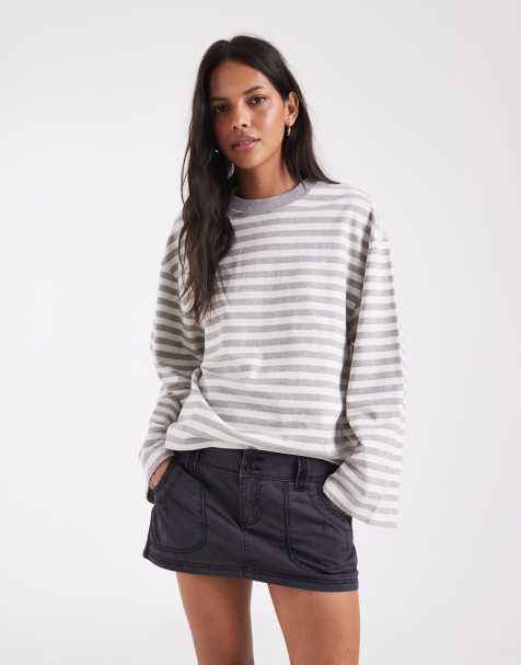 Hollister low rise poplin mini skirt in dark gray - view 1