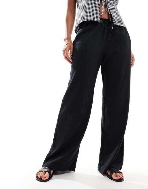 Hollister low rise pull on tailored pants in black