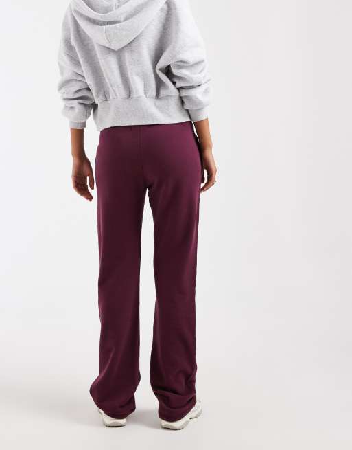 Hollister low rise slim fit sweatpants in burgundy, 5 of 5