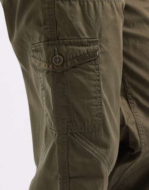 Hollister low rise wide leg adjustable waist trousers in khaki, 5 of 5