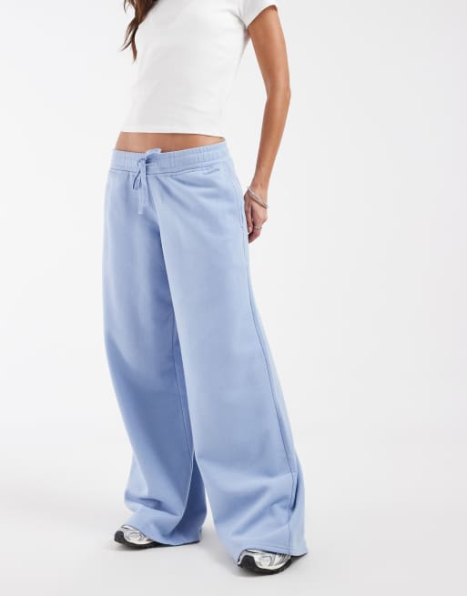 Hollister low rise wide leg joggers in baby blue, 2 of 5