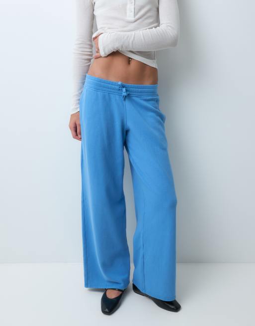 Hollister low rise wide leg trackies in blue, 2 of 5