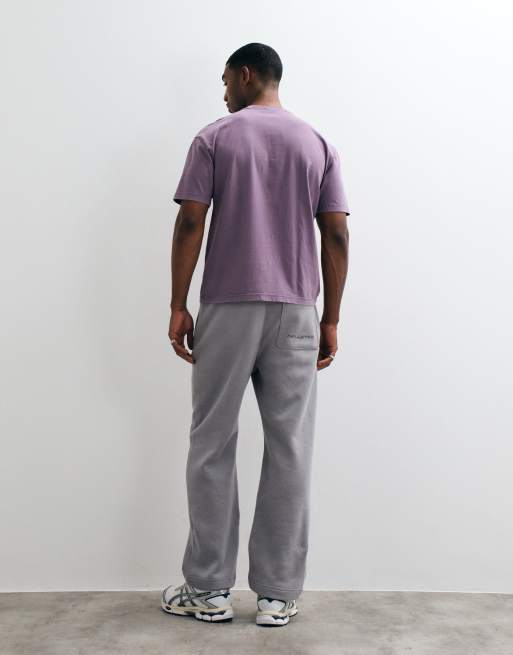 Hollister low waist open cuff baggy sweatpants in gray, 2 of 5