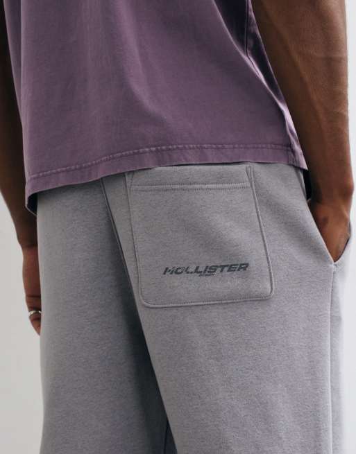 Hollister low waist open cuff baggy sweatpants in gray, 4 of 5