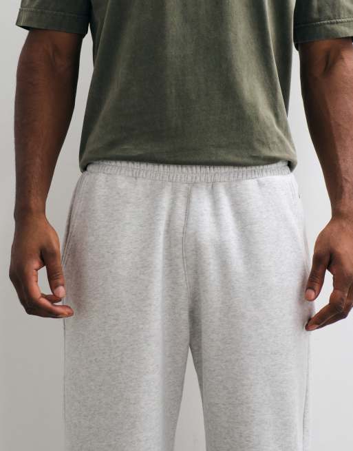 Hollister low waist open cuff baggy trackies in light grey, 5 of 5
