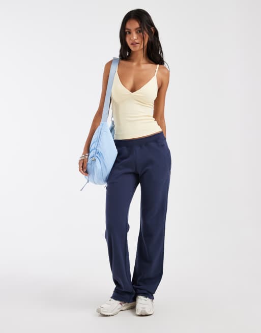 Hollister low waisted slim fit trackies in navy blue