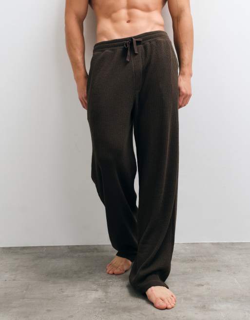Hollister løse pyjamasbukser i vaffelstruktur i khaki, 2 af 4