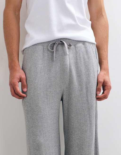 Hollister løse vaffelstrikkede pyjamasbukser i grå, 3 af 4