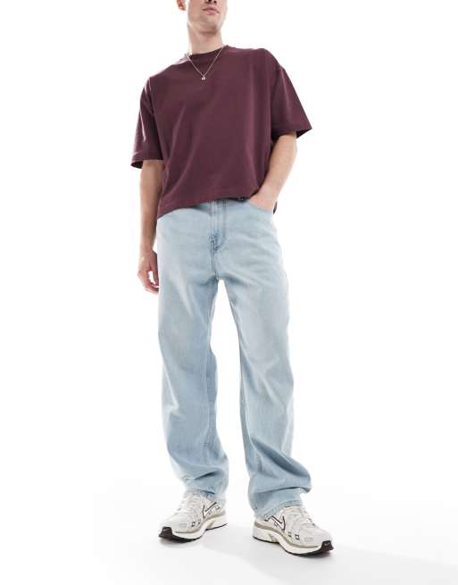 Hollister - Lyseblå posede jeans med 5 lommer