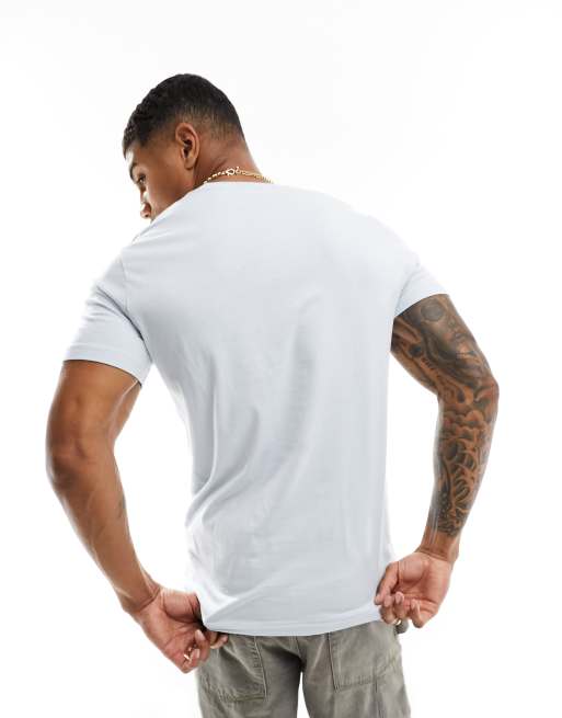 Hollister - Lyseblå T-shirt med blomsterbroderi og logoprint, 4 af 4