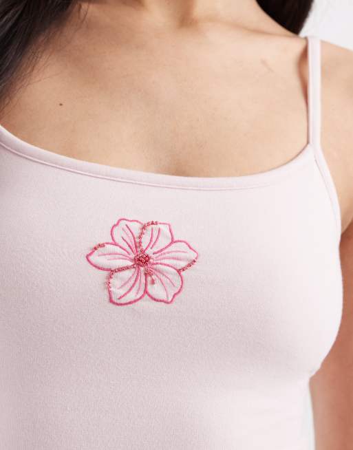 Hollister - Lyserød vendbar cami-top med blomsterprint, 3 af 4