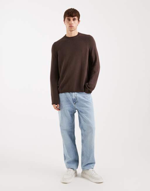 Hollister - Maglione lavorato girocollo marrone, 2 di 5