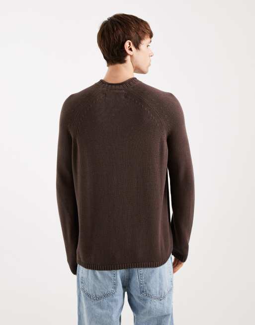 Hollister - Maglione lavorato girocollo marrone, 3 di 5