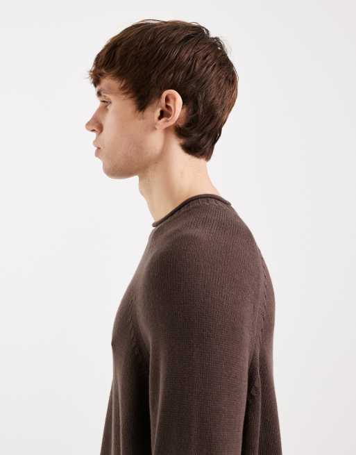 Hollister - Maglione lavorato girocollo marrone, 4 di 5