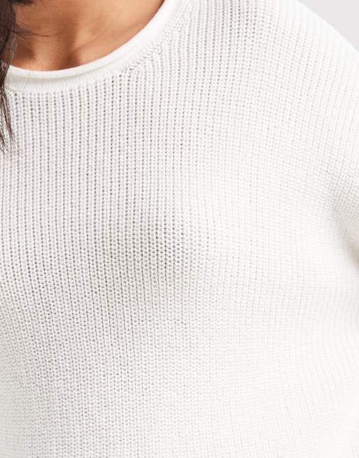 Hollister maglione squadrato a girocollo in crema, 2 di 4