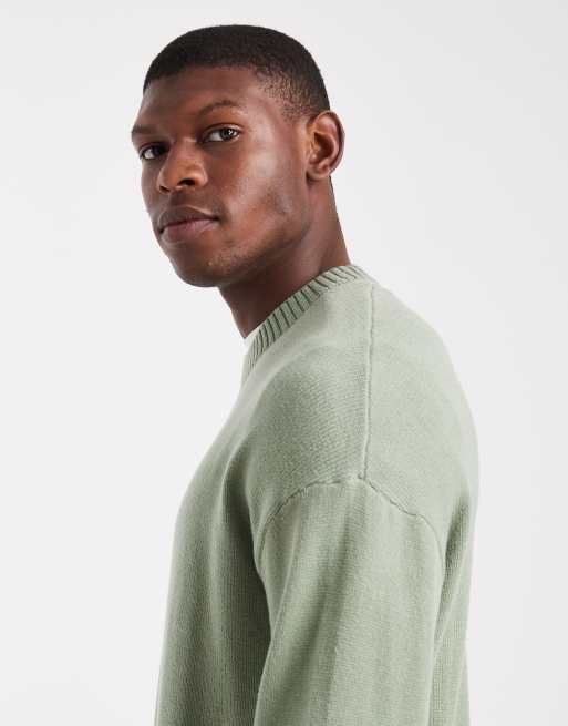 Hollister - Maglione squadrato verde salvia, 4 di 5