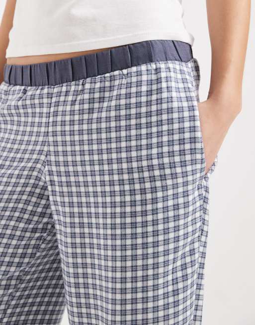 Hollister – Marinblå, ginghamrutiga pyjamasbyxor i flanell , 4 av 4