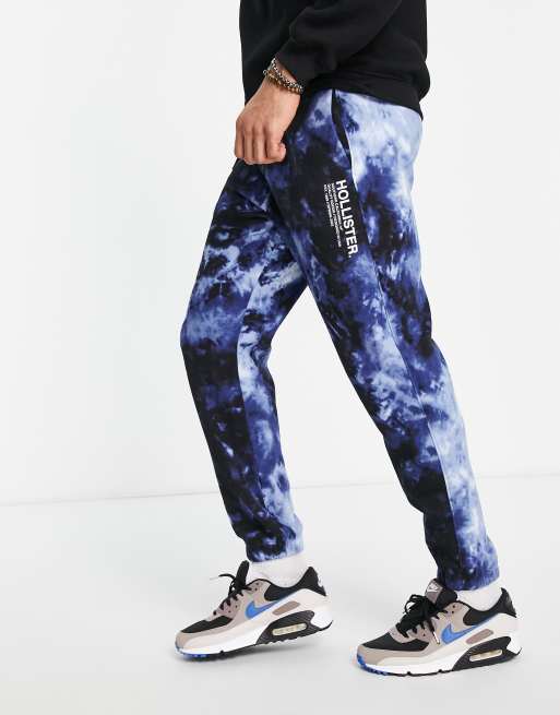 Hollister – Marinblå stentvättade sweatpants med logga på sidan och muddar, 3 av 4