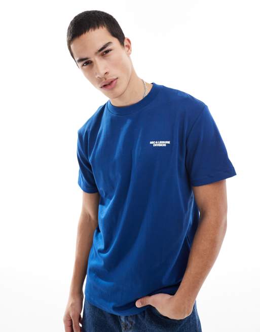 Hollister - Marineblå afkølende T-shirt med mikrologo og afslappet pasform