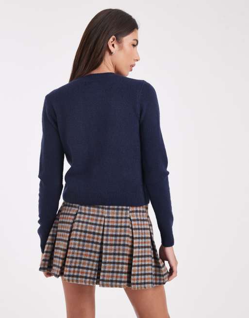 Hollister - Marineblå cardigan med sløjfedetalje, 4 af 4