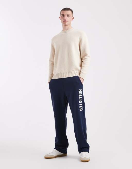 Hollister - Marineblå posede joggingbukser med logo i frotté, 2 af 5