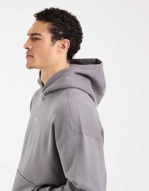 Hollister Mclaren back graphic boxy hoodie in gray | ASOS