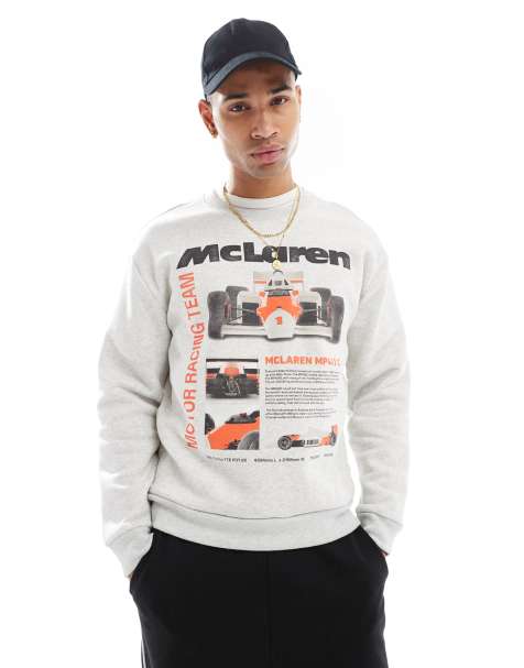 Hollister Mclaren motif detail sweatshirt in gray - view 1