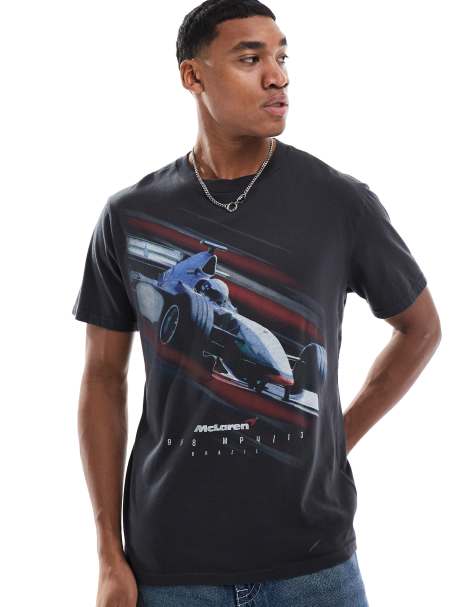 Hollister Mclaren motif detail t-shirt in black - view 1