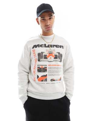 Hollister - Mclaren - Oberteil in Grau mit Motivprint