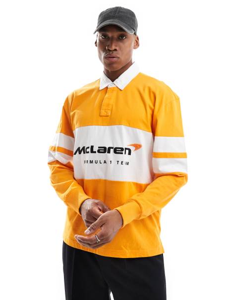 Hollister - McLaren - Rugbyshirt met lange mouwen in oranje - view 1