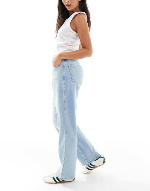 Hollister – Mellanblå, kurviga dad jeans med hög midja, 2 av 5