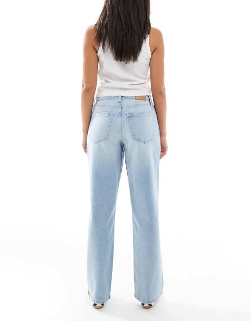 Hollister – Mellanblå, kurviga dad jeans med hög midja, 3 av 5