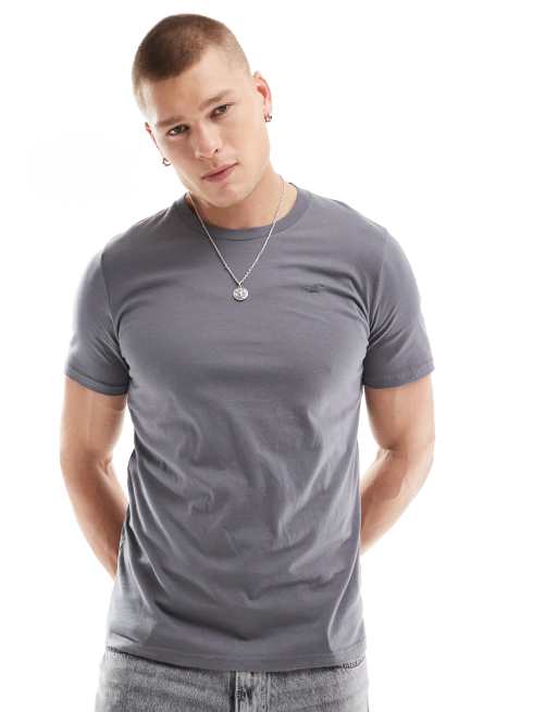 Hollister – Mellangrå t-shirt med klassisk logga