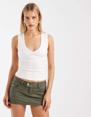 Hollister Micro Mini Skort In Green