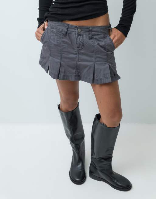 Hollister microgonna a pieghe antracite, 3 di 5