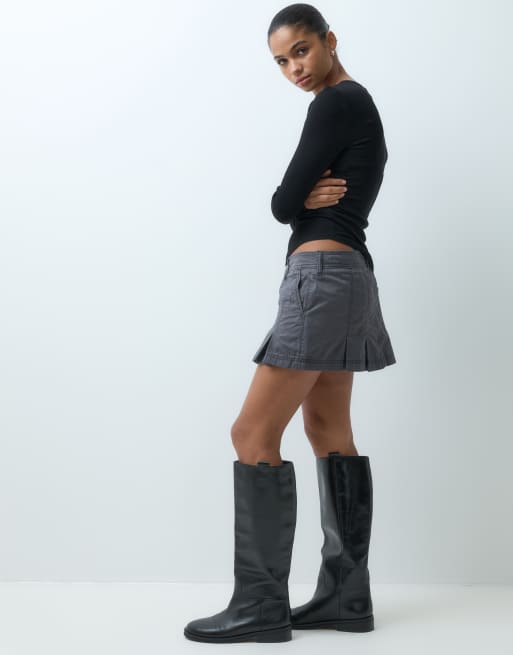 Hollister microgonna a pieghe antracite, 5 di 5