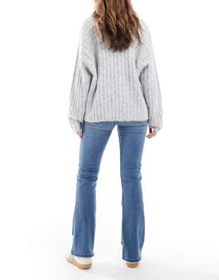 Hollister Mid Rise Bootcut Jean In Blue