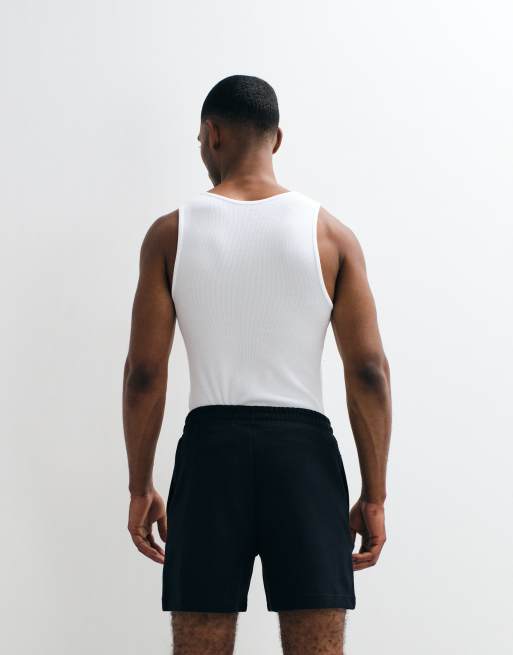 Hollister mid thigh cooling jersey shorts in black, 4 of 5
