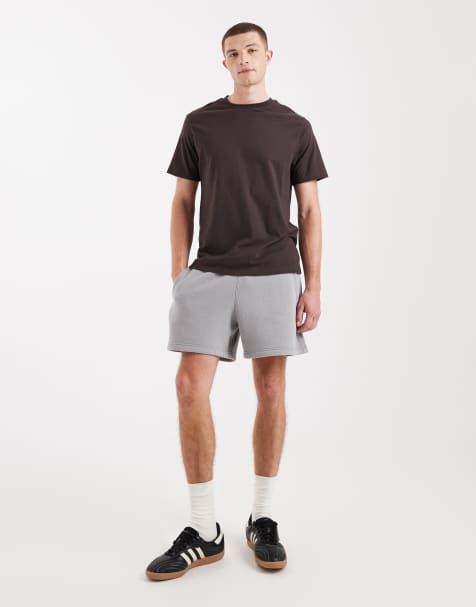 Hollister mid thigh fleece shorts in light grey - view 1