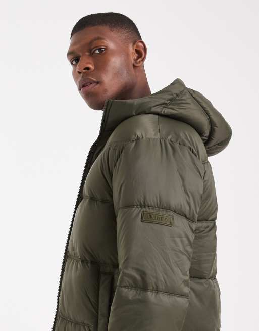 Hollister midweight hooded puffer jacket in green, 4 of 5