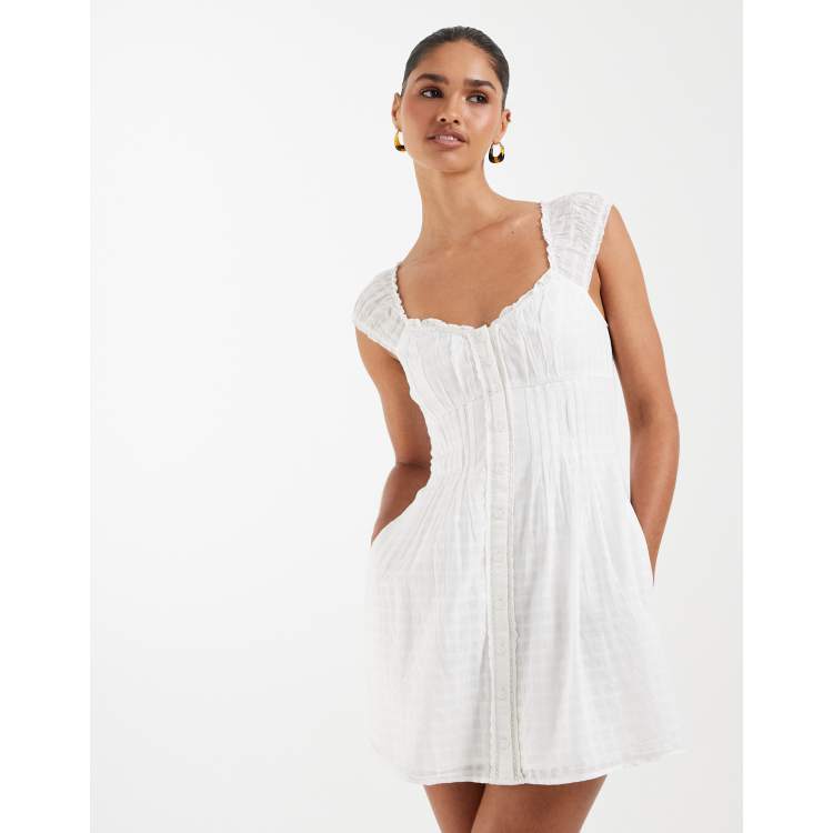 white classy mini dress Lady Black Tie - Rivers Mini Dress - White Lace