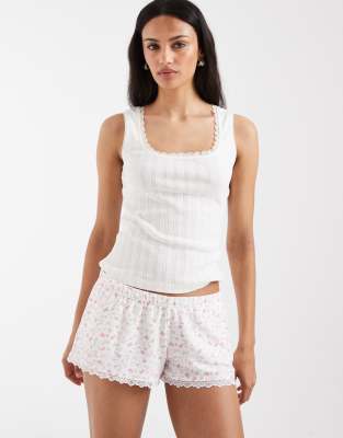 Пижамные шорты-боксеры Hollister mini с розовым принтом ditsy pink