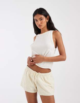 Hollister Mini Boxer Pyjama Shorts In Yellow