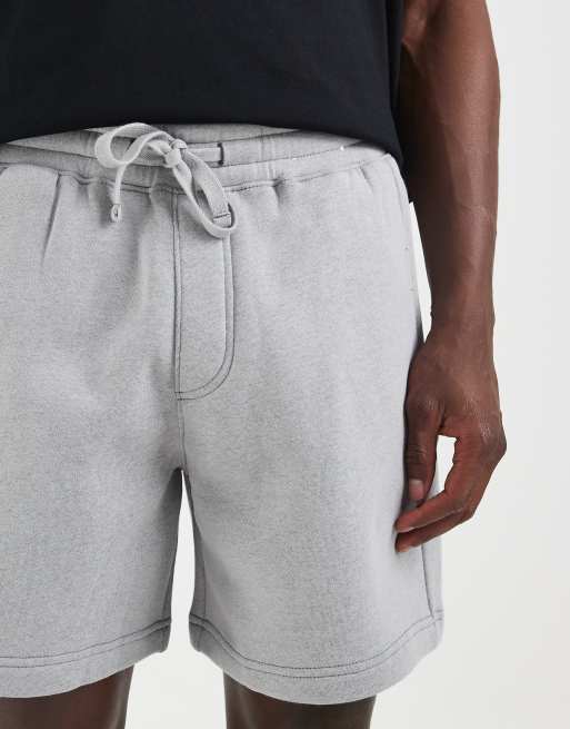 Hollister mini graphic jersey shorts in gray heather | ASOS