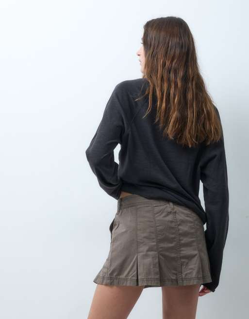 Hollister mini-jupe plissée marron, 3 de 5